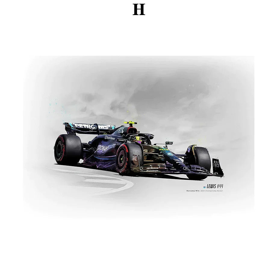 FI Formel 1 Rennhelm 2023 Saison Meisterschaft Team Bewegung Wandkunst Leinwandbild Nordisches Poster Wohnzimmer Dekor