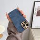 Frendorf | Leder Premium MagSafe Apple iPhone Hülle mit galvanisiertem Rahmen | Goldener Rahmen Case, Kameraschutz - Schutzhülle für iPhone 15, 14 Pro Max Plus