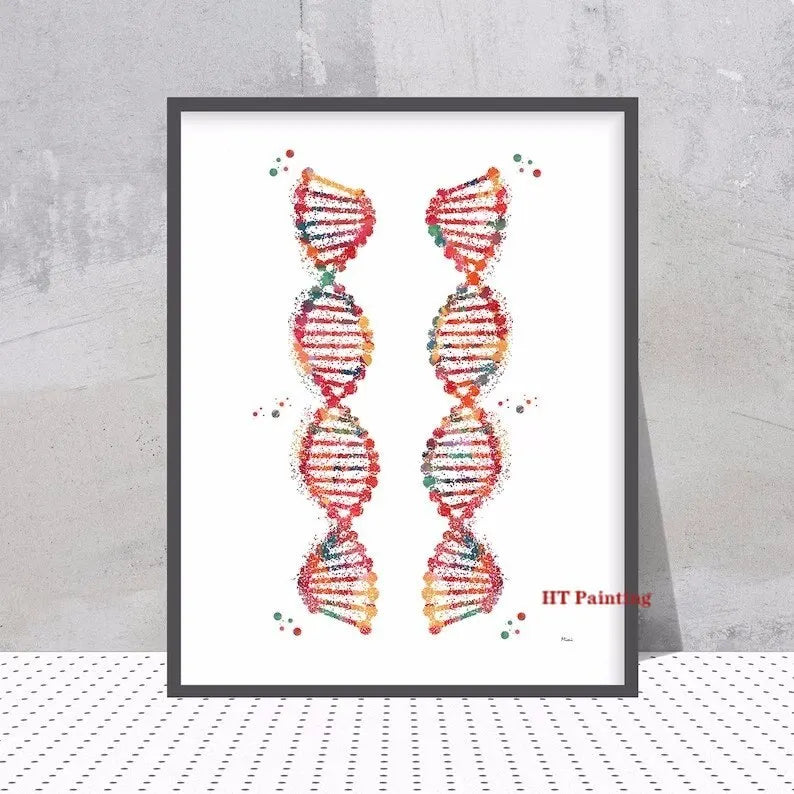 DNA-Genetic-Code-Poster, Einzelhelix-Baumdesign-Leinwandmalerei-Poster für die Wohnkultur Wohnzimmer-Wandkunst für das Schlafzimmer