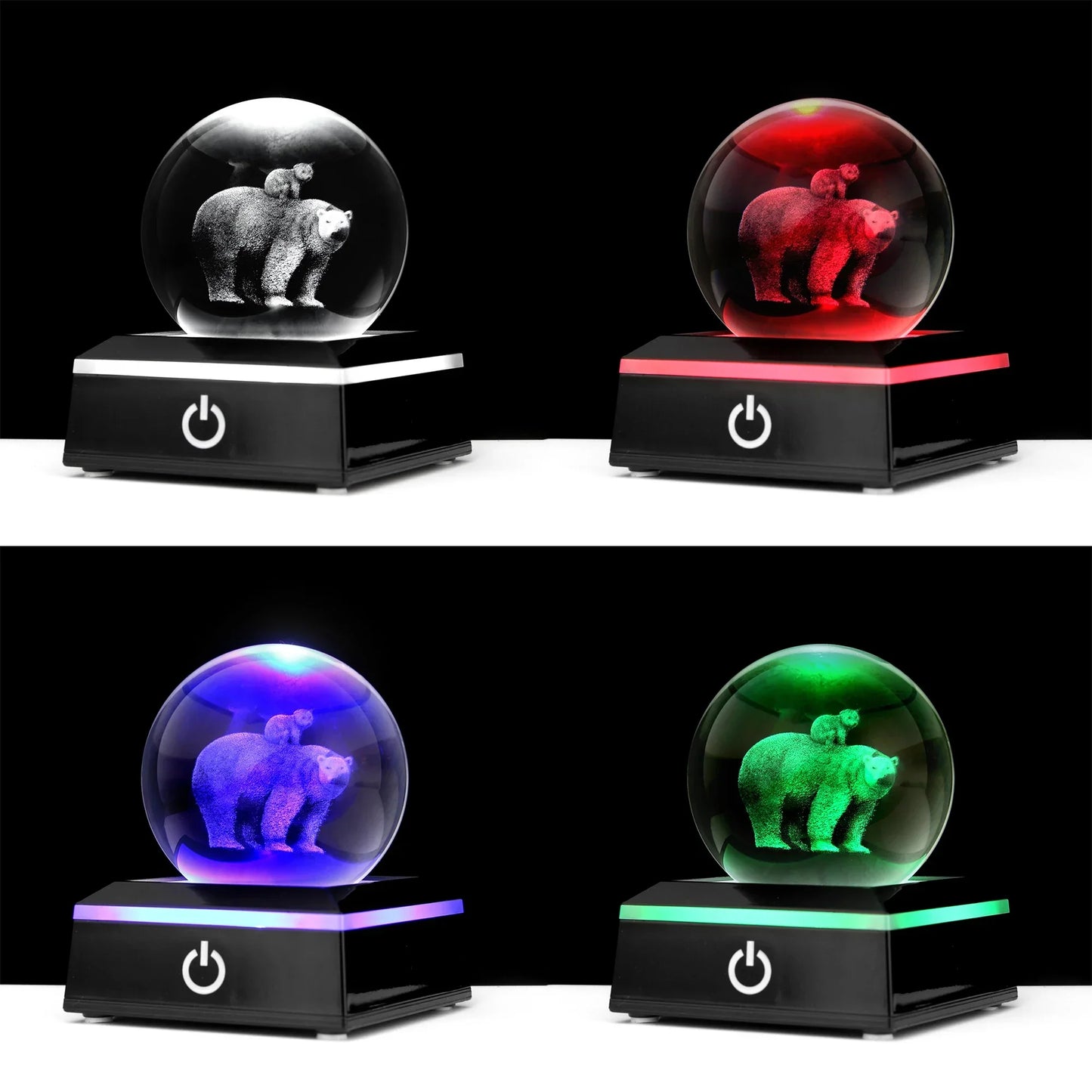 Kristallkugel Seepferdchen Delfine Eulen Globus Ozeane Ornamente Geschenke 3D Tiere Kristallkugel mit Lichtbasis Nachtlicht Wohnkultur