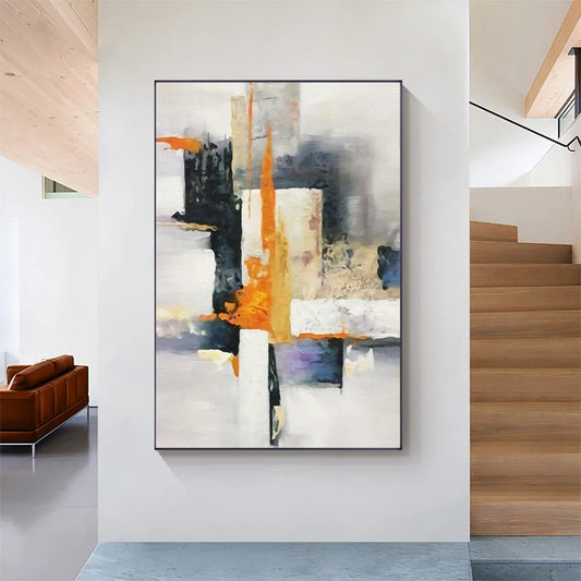 ordic Warm Decor Picture Abstract Color Block Gold Oil Painting Modern Wall Art Canvas print Poster For Living Room Decor Mural