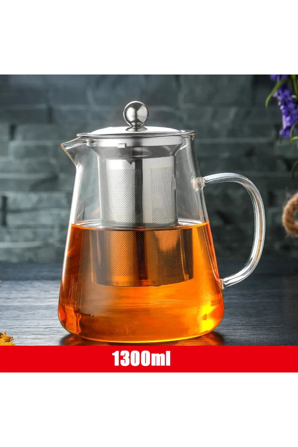 Edelstahl-Infuser-Glas-Teekanne