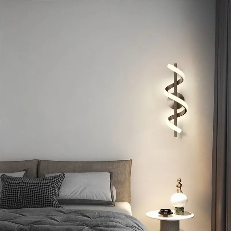 Minimalistische LED Wandleuchte Nordisches Schlafzimmer Nachttisch Sconce Schwarz Weiß Gold Dekorative Beleuchtung Wohnzimmer Flur Innenleuchten