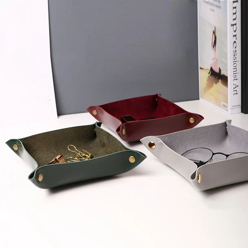 Aufbewahrungsbehälter quadratisches Tablett für Schmuck Telefon Münze Tischbox Kleinigkeiten Schubladen Tischdekoration Schlüssel Geldbörse dekoratives Tablett