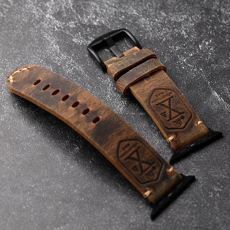 Frendorf | Handgefertigtes echtes Leder Rindsleder Apple Watch Armband