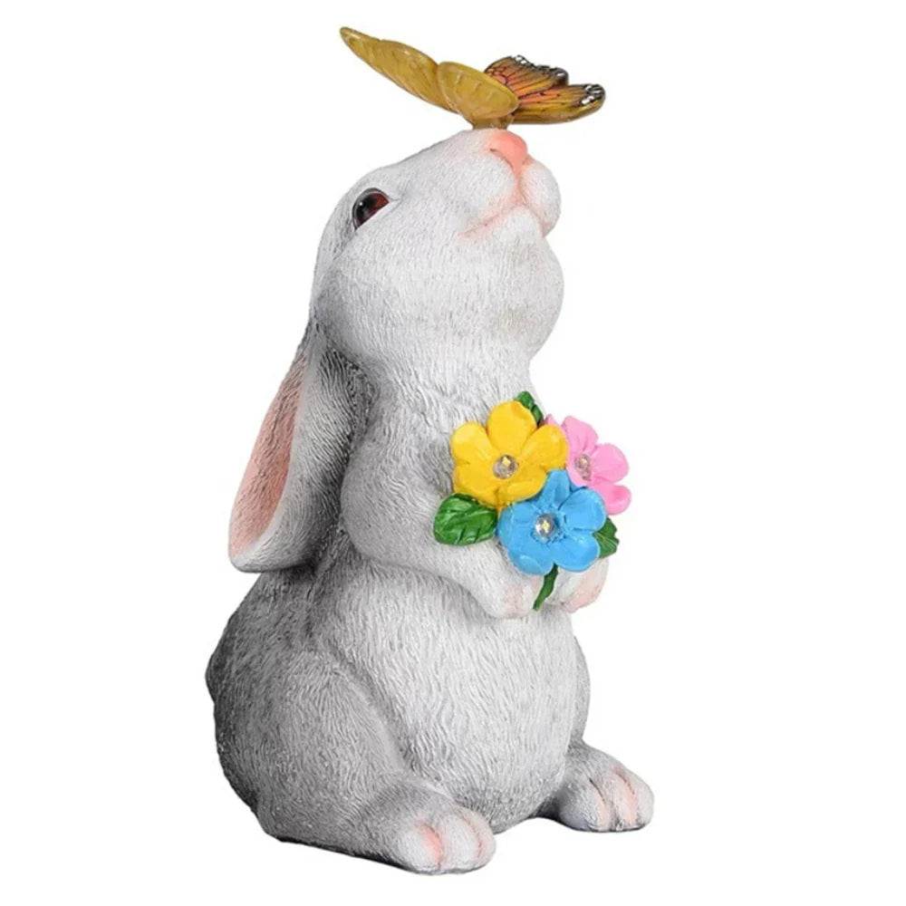 Schmetterling und Blumen Hase Gartenlicht