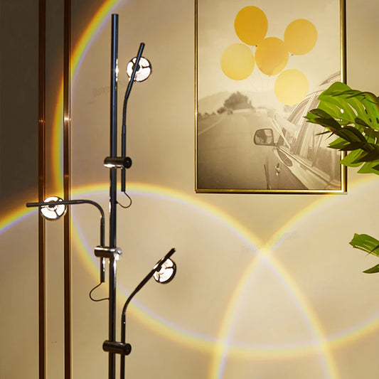 Italienisches Design LED Stehleuchte – Regenbogen-Projektionslampe für atmosphärisches Licht