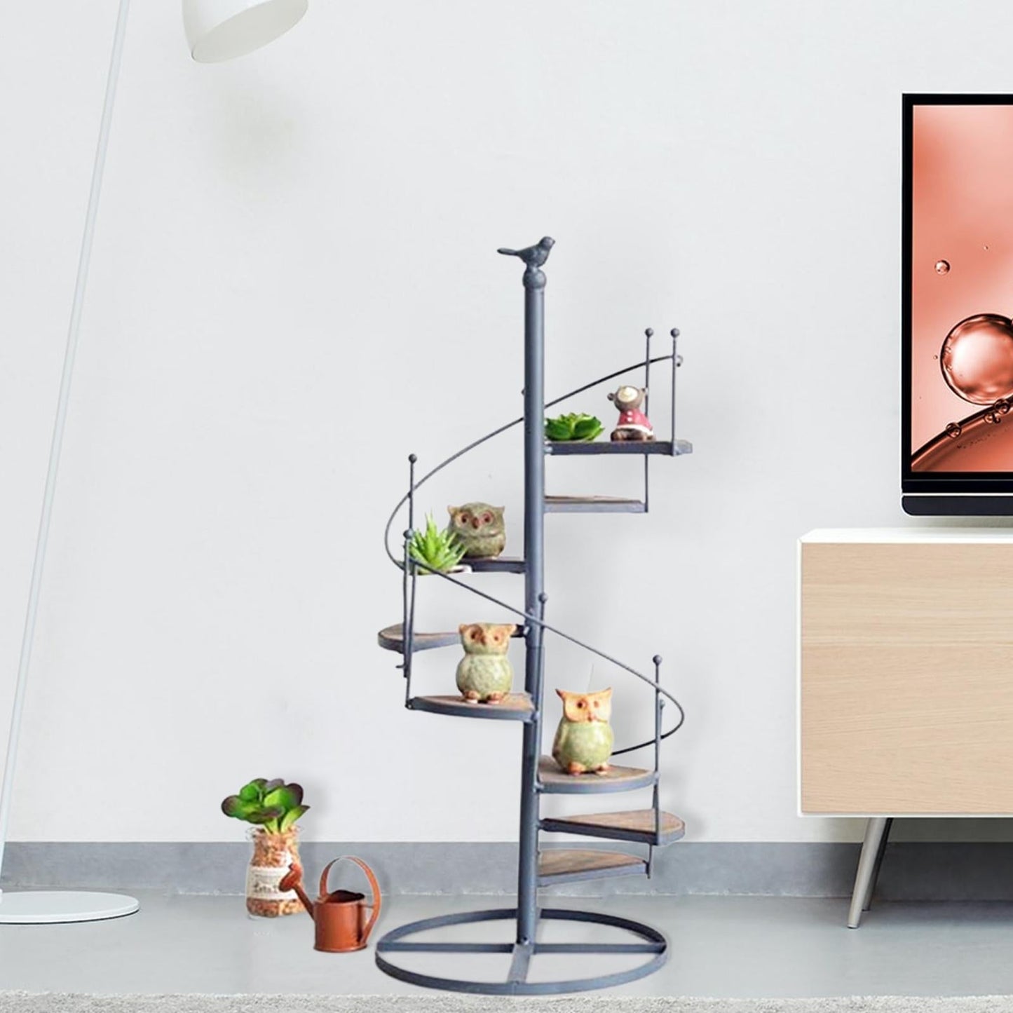 Frendorf | SpiraBloom Gestufter Pflanzenständer – Eleganter spiralförmiger Pflanzenständer für Balkon- und Gartenanlagen