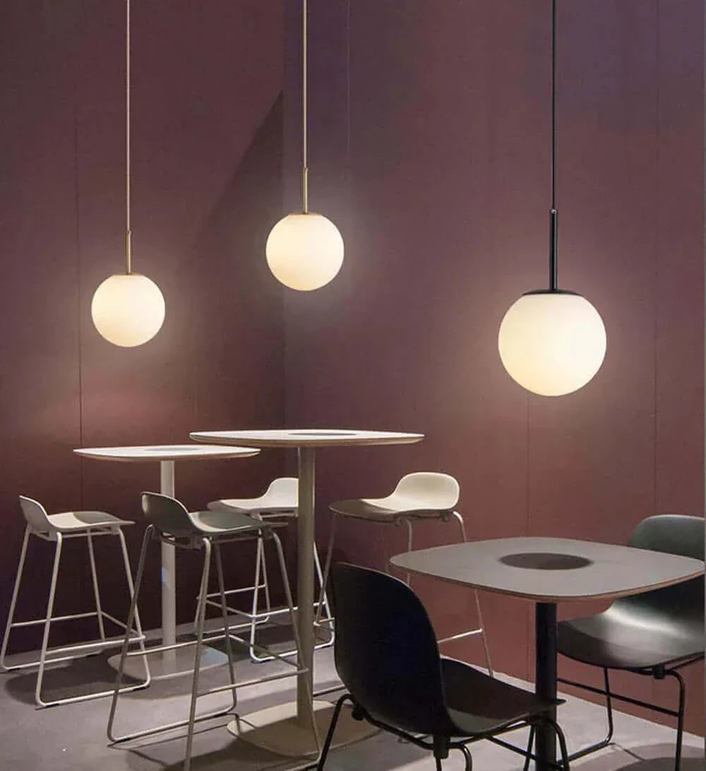 Mid-Century Modern Glas Ball Pendelleuchte