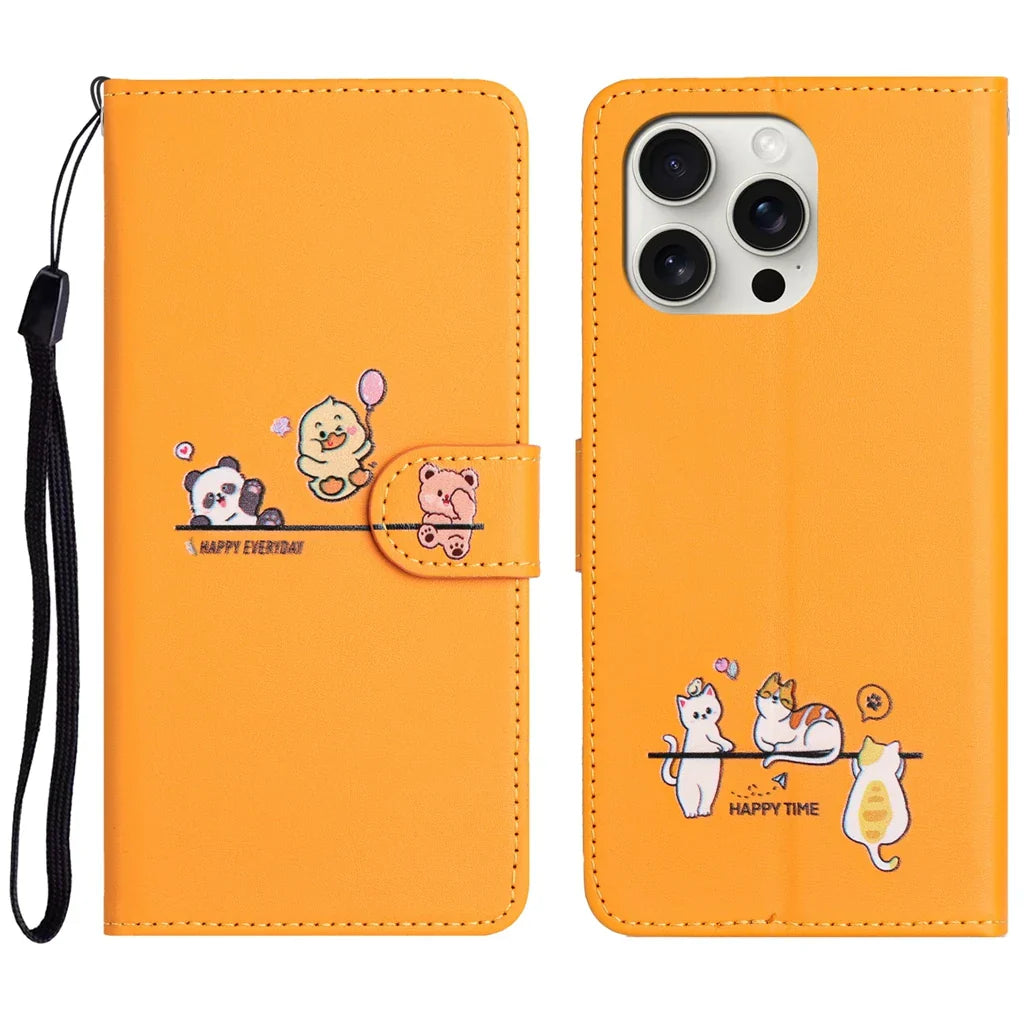 Frendorf | Tierdruck Leder iPhone Magnetische Flip Geldbörse Hülle