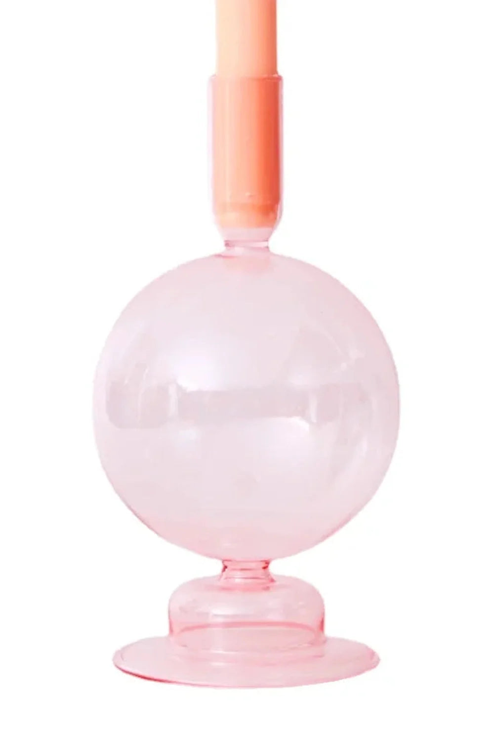 Pink Glass Taper Kerzenhalter
