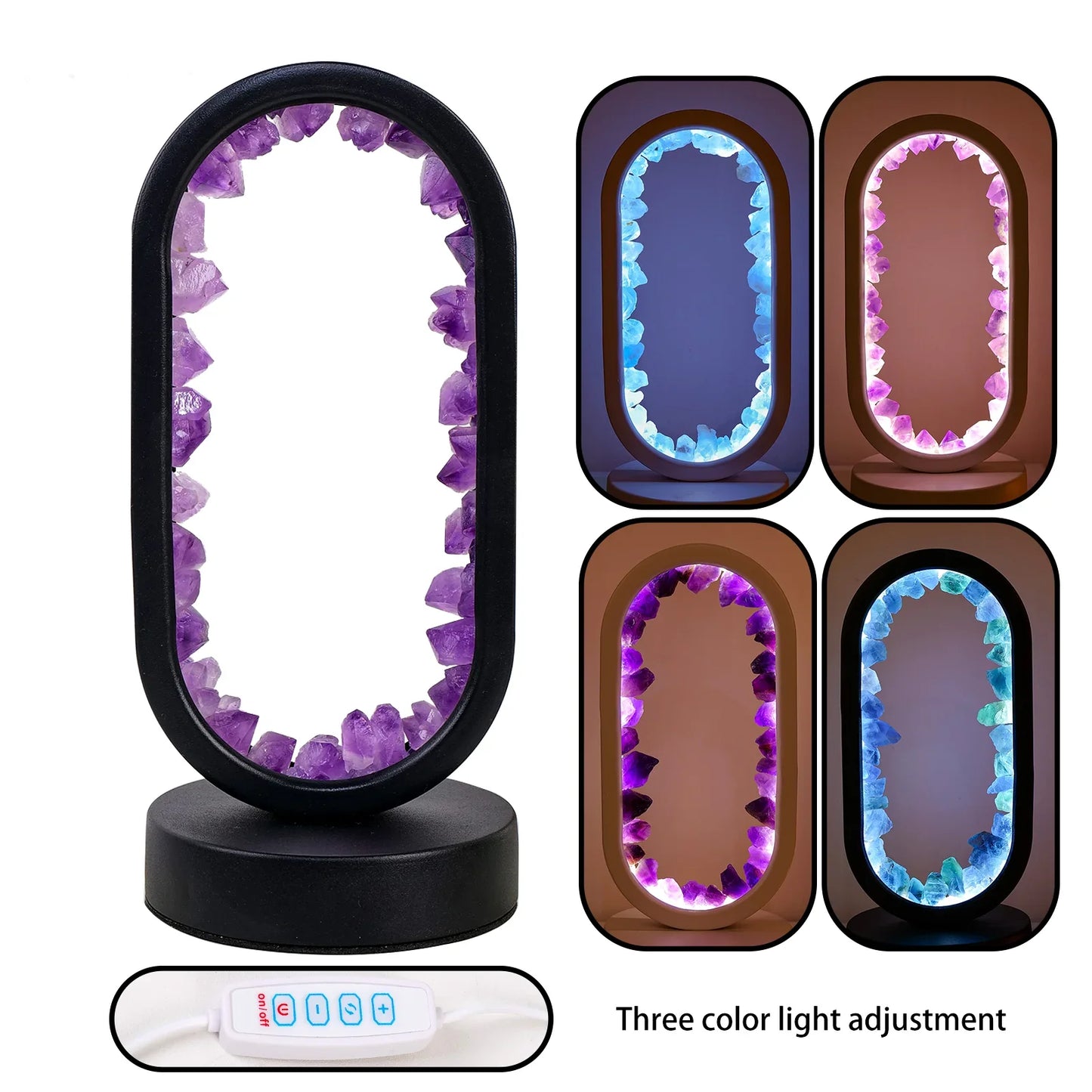 Natürliche Amethyst Oval Nachtlicht
