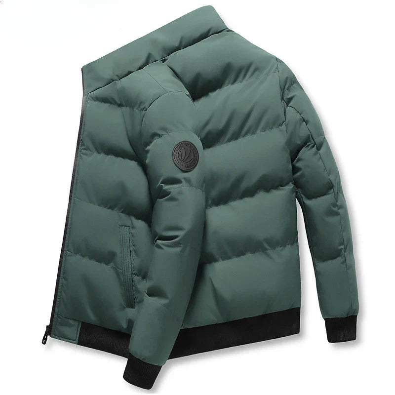 Frendorf | Winter Männer Dicke Baumwolle Daunenjacke Mode Herren Casual Stehkragen Parka Verdickte warme einfarbige Mäntel Windbreaker Outwear