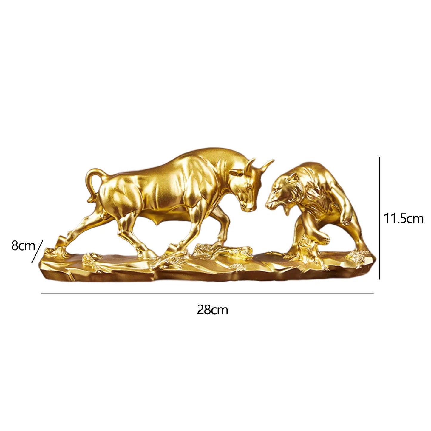 Exquisite Bear and Bull Statue Collection Resin Figurine Ornament Animal Sculpture for Desktop Shelf Bookcase Shelves Decoration