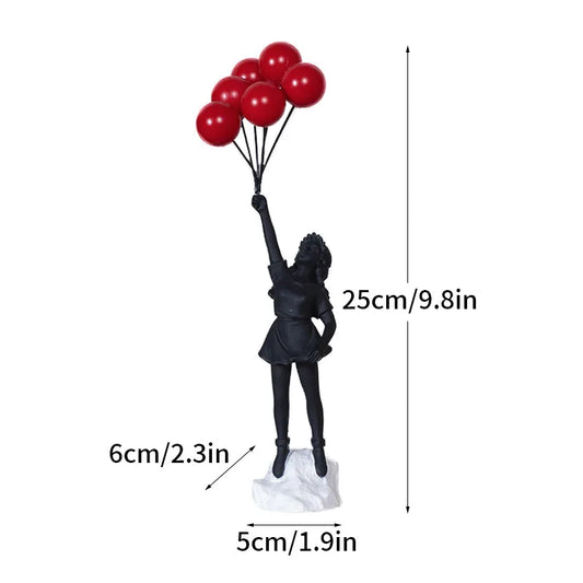 Dropshopping Banksy Skulptur Sammlung Blume Werfer Statue Pop Kunst Moderne Ballon Mädchen Figurine Büro Home Dekoration