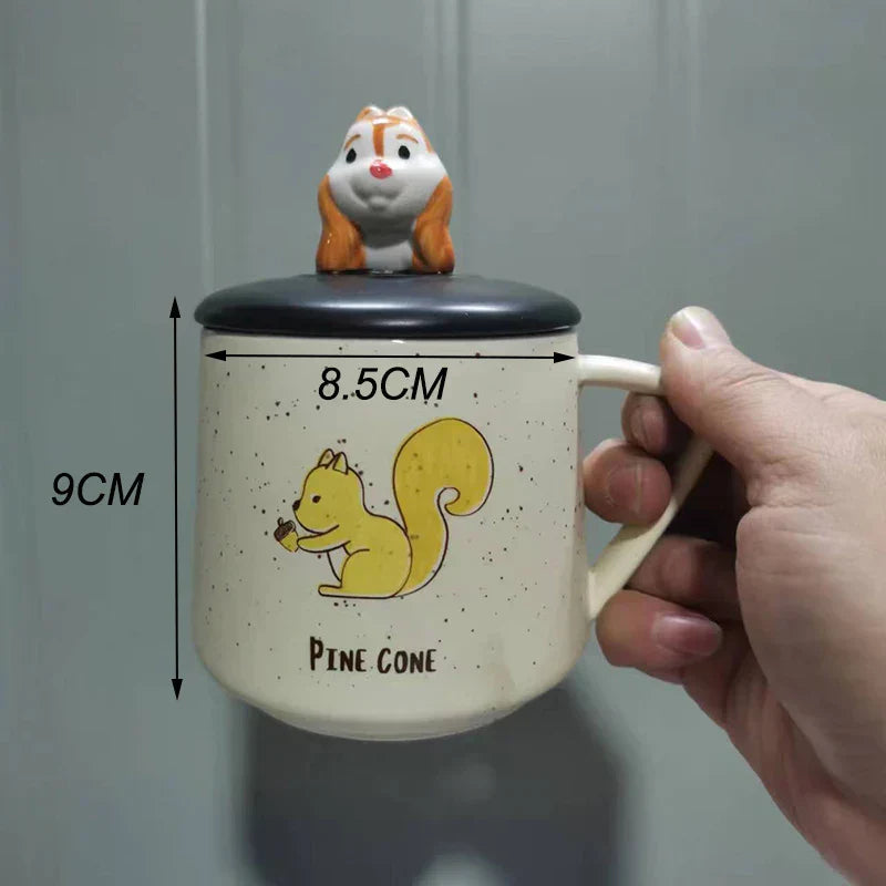 Frendorf | CupBuddy Niedliche Cartoon-Keramiktasse | Kaffeetasse & Milchteebecher | Frühstückstasse als Geschenkidee & Trinkgeschirr