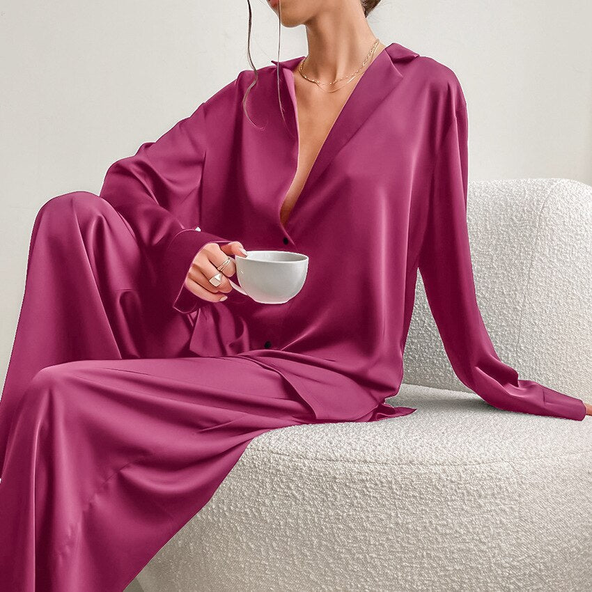 Frendorf | Klassisches Satin Pyjama Set