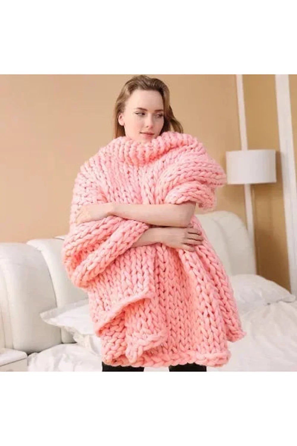 Gemütliche Strick Chunky Decke
