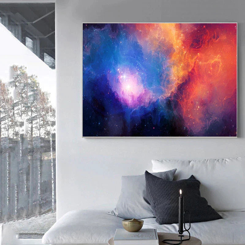 Frendorf | StarNova Nebula Leinwand | Moderne Wandkunst | Hochwertige Galaxie-Drucke | Dekoration für Zuhause
