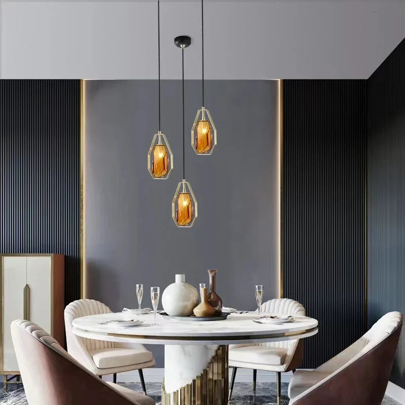 Frendorf | LumiStone Design Pendelleuchte | Moderner Stein-Look | Elegante Beleuchtung