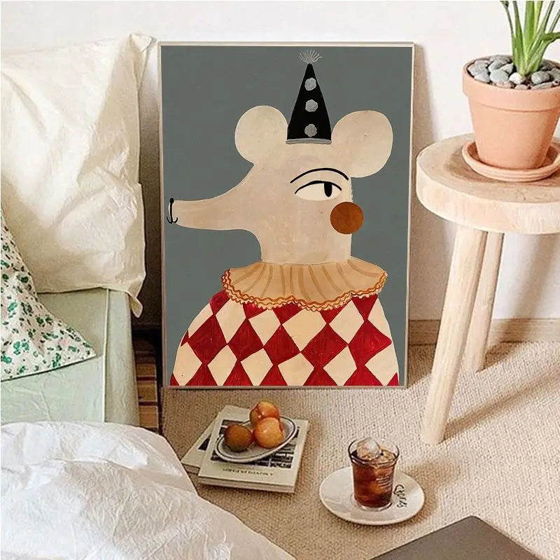 Vintage Cartoon Leinwandkunst