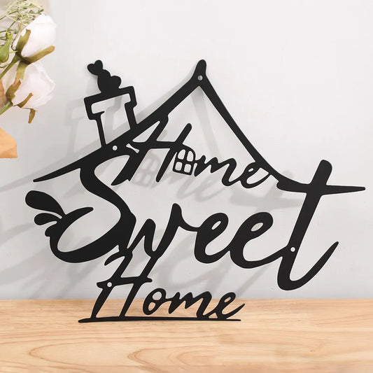 Home Sweet Home Metall Wanddekorationsschild Ästhetisches Schlafzimmer Raum Türdekoration Moderne Wandplatten Dekorative Gegenstände