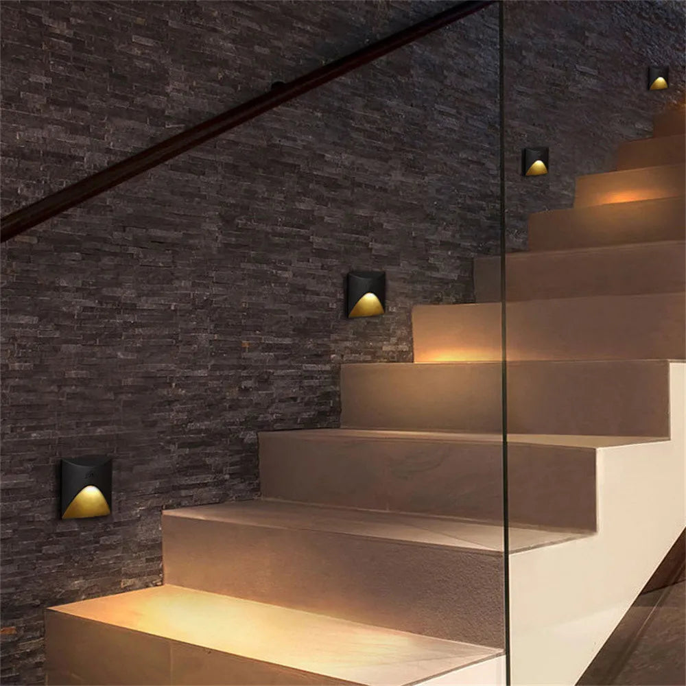 Moderne wasserdichte IP65 LED-Einbau-Wandlampe für Außenbeleuchtung - 3W eingebettete Stufen- & Treppenbalcony-Portalschlusslampe