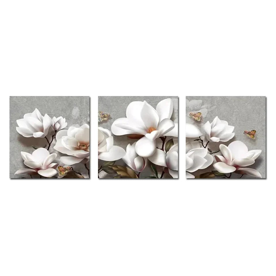 Diamant Malerei Triptychon Magnolia Blumen Diamant Stickerei Neu angekommen Kreuz Stich Kits DIY Mosaik Bild Home Decor