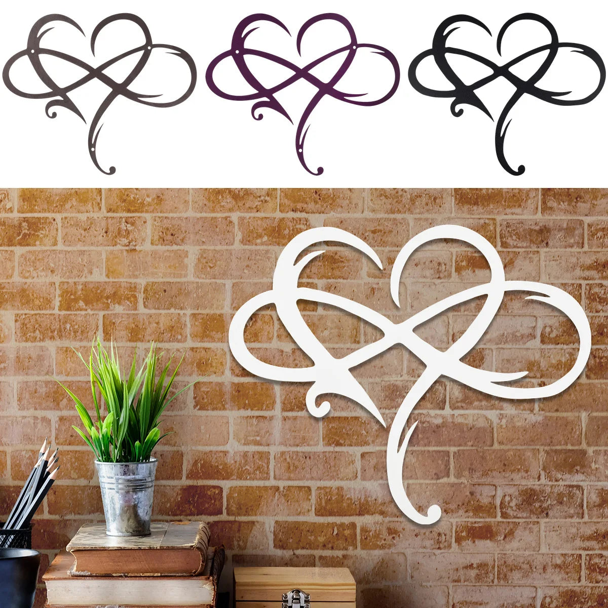 Frendorf | EternaWall Metall Wanddeko | Ewiges Herz | Einzigartiges Design | Raumdekoration | Eisen Wandkunst