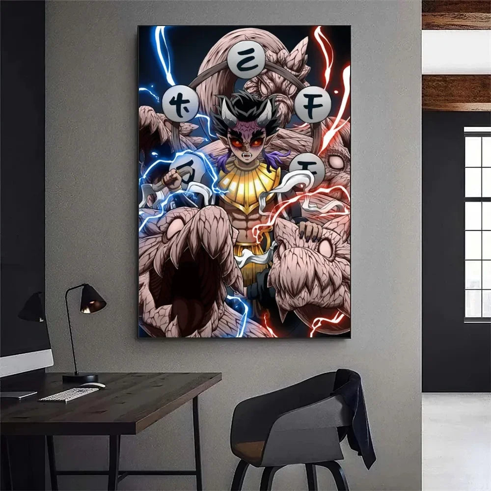 Demon Slayer Kibutsuji Muzan Kokushibou Anime Poster Gallery Prints Painting Wall Canvas Pictures Living Room Sticker