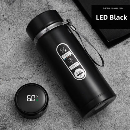 800ml-1L Edelstahl Thermoskanne – Tragbare Vakuumflasche mit LED-Temperaturanzeige