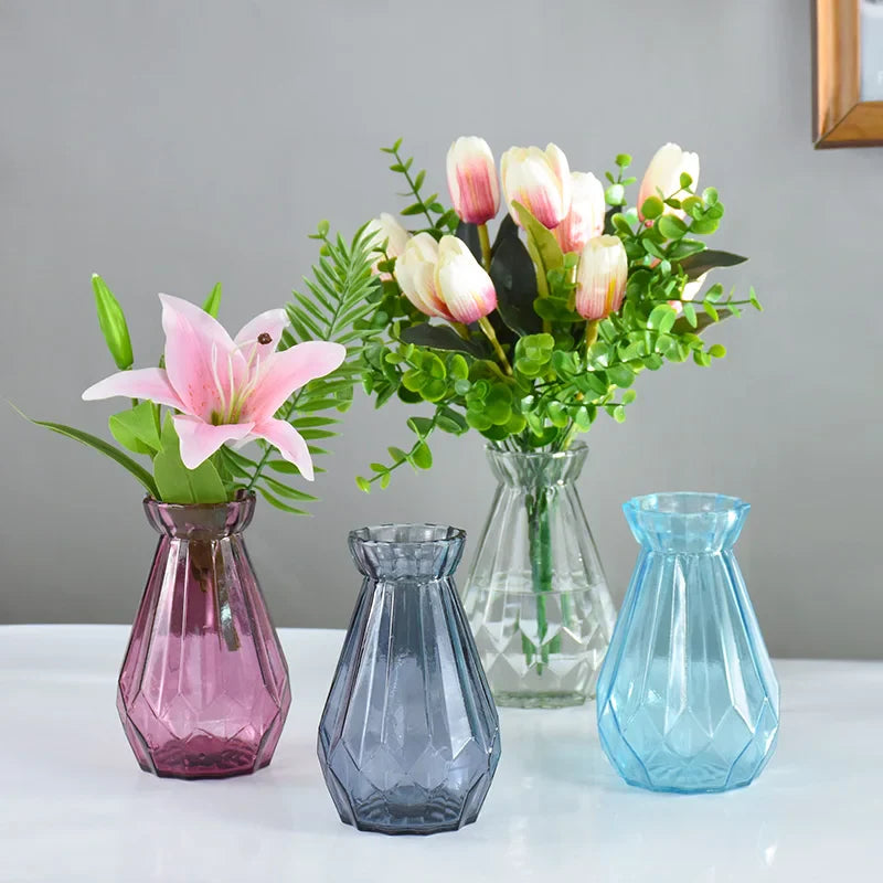 Transparente einfache Glas-Blumenvase, kleine frische Blumentopf, Aufbewahrungsflasche, Zuhause, Wohnzimmer, Dekoration, Ornamente, Blumenarrangement