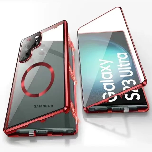Frendorf | Metall Aluminiumlegierung 360 Hülle mit Sicherheitsverschluss für Samsung Galaxy S24-S23 Serie