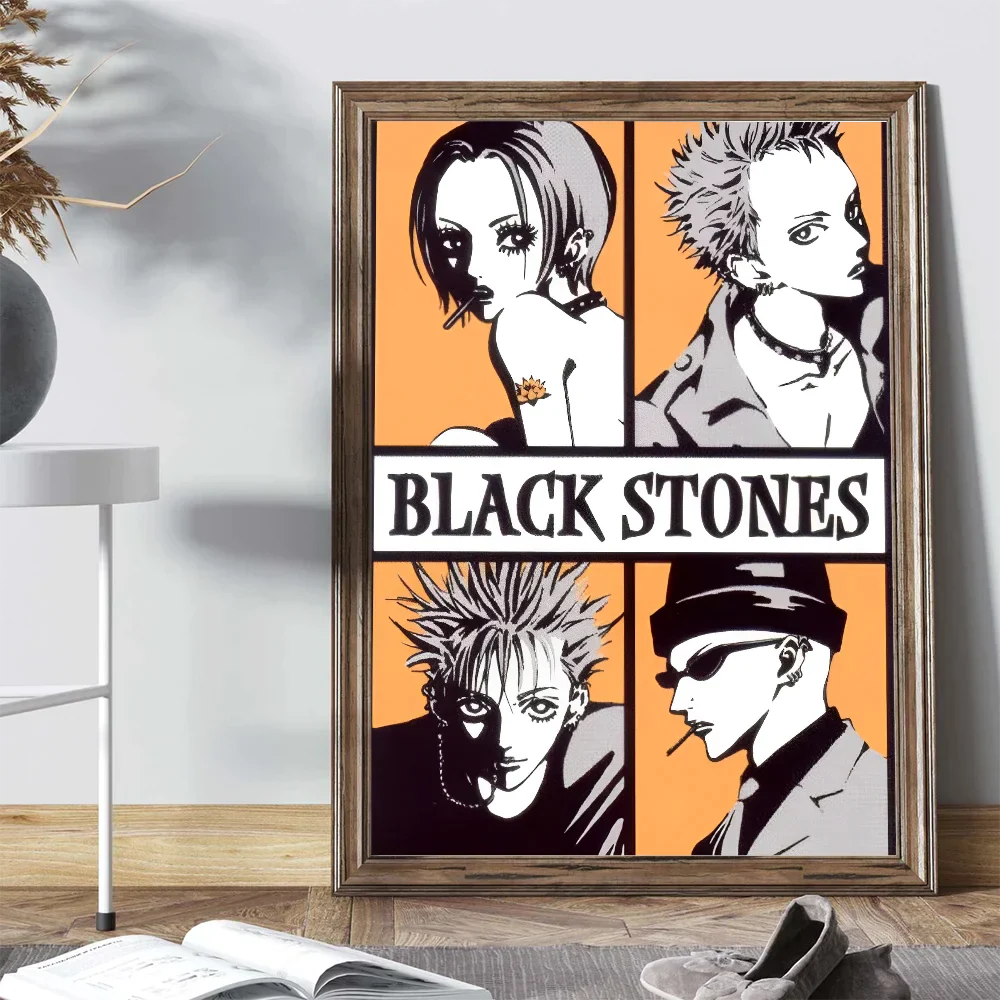 Japanischer Klassischer Anime NANA Poster Selbstklebendes Kunstposter Retro Kraftpapier Aufkleber Raum Bar Café Vintage Dekoratives Gemälde