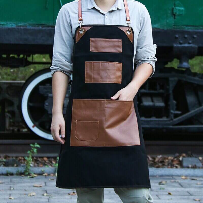 Frendorf | ForgeMaster Premium Leder-Schürze | Handgefertigt | Verstellbare Riemen | Perfekt für Grillen, Kochen & Handwerk
