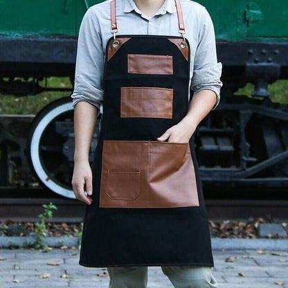 Frendorf | ForgeMaster Premium Leder-Schürze | Handgefertigt | Verstellbare Riemen | Perfekt für Grillen, Kochen & Handwerk