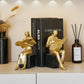 Goldene Lesestatue Wohnkultur Künstlerische Studie Bücherregal Ornament Einfache Buchstütze Harz Miniaturen Handwerk Büro Zubehör