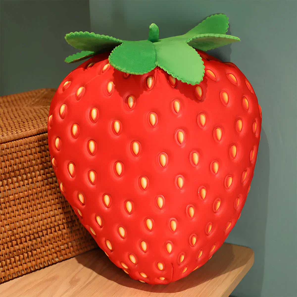 Frendorf | BerrySoft Dekoratives Erdbeer-Kissen | Plüschkissen | Rückenkissen | Niedliches Geschenk für Mädchen