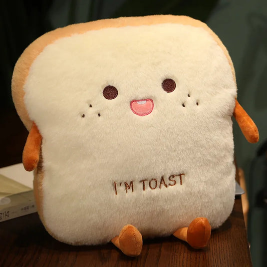 Neue 1pc 35cm Plüsch Brot Kissen Süßsimulation Lebensmittel Toast Weiche Puppe Warme Handkissen Heimdekoration Kinder Spielzeug Geburtstagsgeschenk