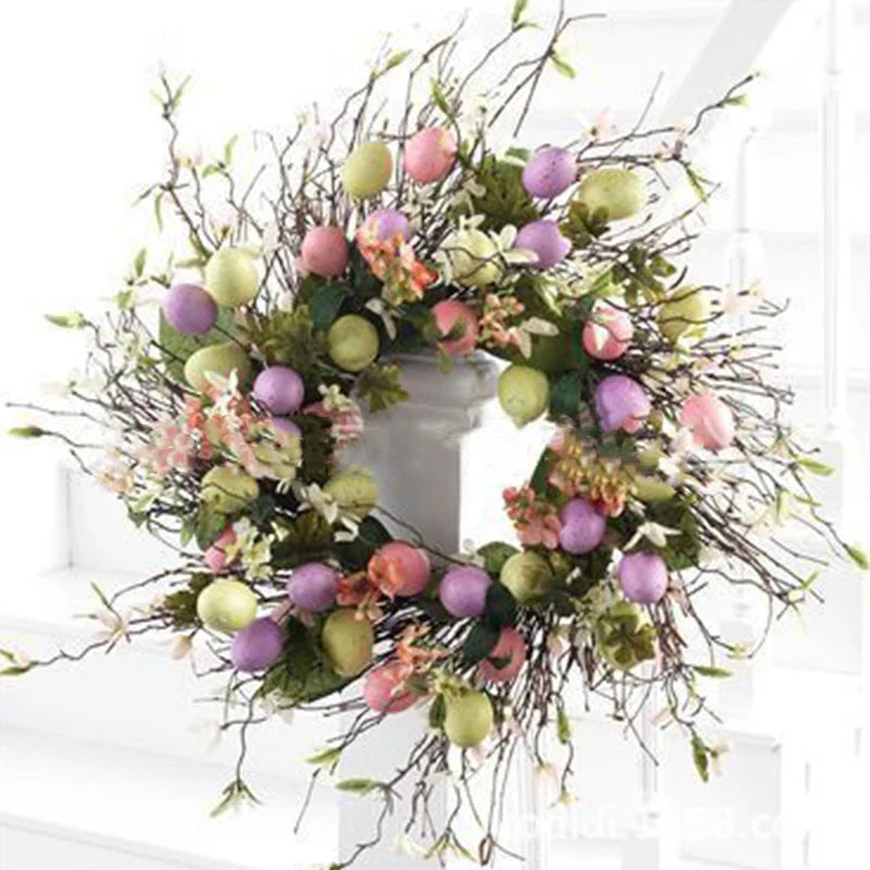 5 Styel Bow Ribbon Ostereierkranz Ostereier Girlande Türornamente Wanddeko Frohe Ostern 2023 Dekor für Zuhause Kinder