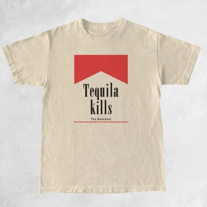 Tequila Retro Druck T-Shirts