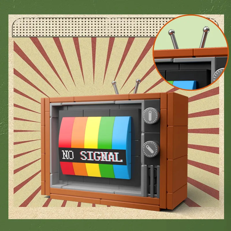 DIY Retro Elektrogeräte Möbel TV Computer Kassette Walkman Spielkonsolen Radio Bauklötze Modellziegel Sets Spielzeug