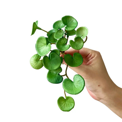 Frendorf | Weiche Kleber Künstliche Grüne Kupfer Münzgras – Kunstpflanze Wanddeko für Zuhause & Büro