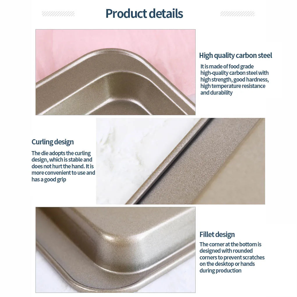 Frendorf | BakePro Edelstahl Backform | Rechteckig | Antihaftbeschichtung | Für Kekse, Kuchen & Aufläufe