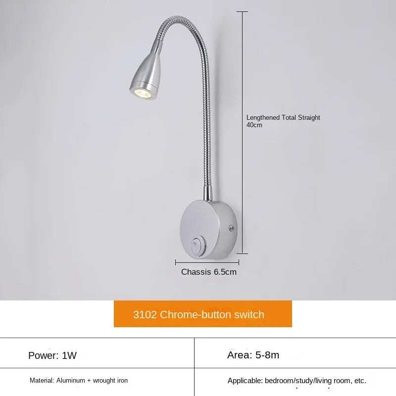 Vielseitige LED-Wandleuchte: Modern, Flexibel, Perfekt zum Lesen im Bett