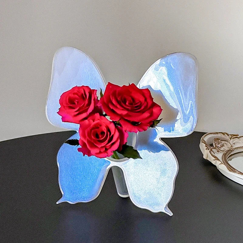 Frendorf | Künstlerische Schmetterling Klare Blumen Vase
