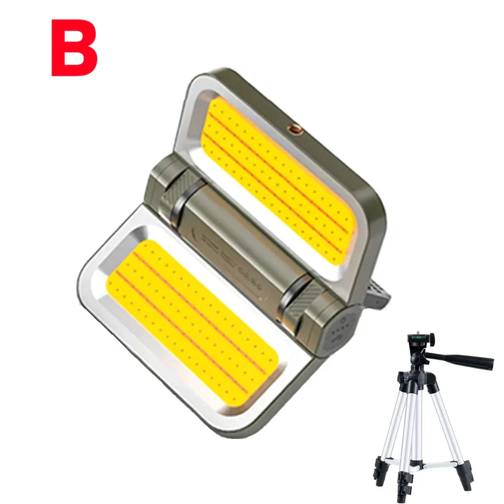 Frendorf | LumiPro | LED-Campinglampe | 2000 Lumen Flutlicht | Solar & USB-C Ladeoptionen