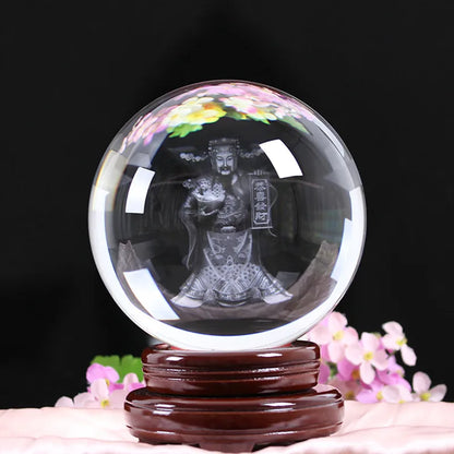 3D Kristallkugel mit verschiedenen Themen: Drache, Buddha, Pferd, Maus