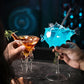 Frendorf | AquaSpirits Kreatives Cocktailglas | Transparentes Design mit Strohhalm | Pufffisch, Oktopus, Schwan & Vogel | Perfekt für Party & Bar