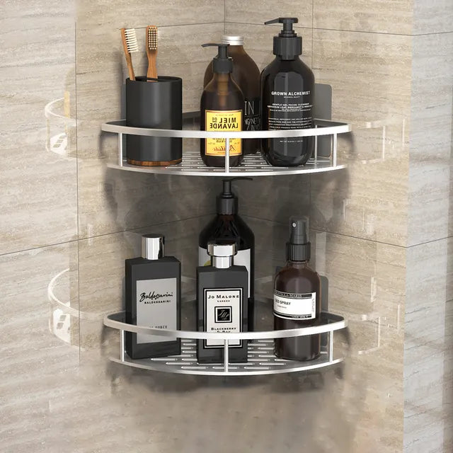 Frendorf | Badezimmer-Eckregal ohne Bohren: Stilvolle und praktische Aufbewahrungslösung für die Dusche